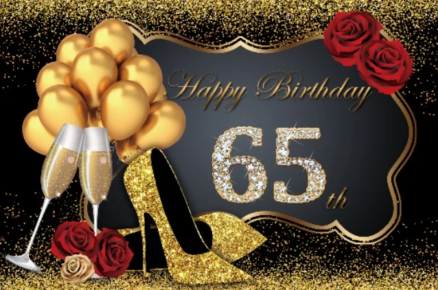 NLT-65th Счастливые 30 35 40 50 60th день рождения сказочные вечерние туфли на высоком каблуке золотой шар Роза фото фон фотография Фон Фотостудия - Цвет: NLT-65th