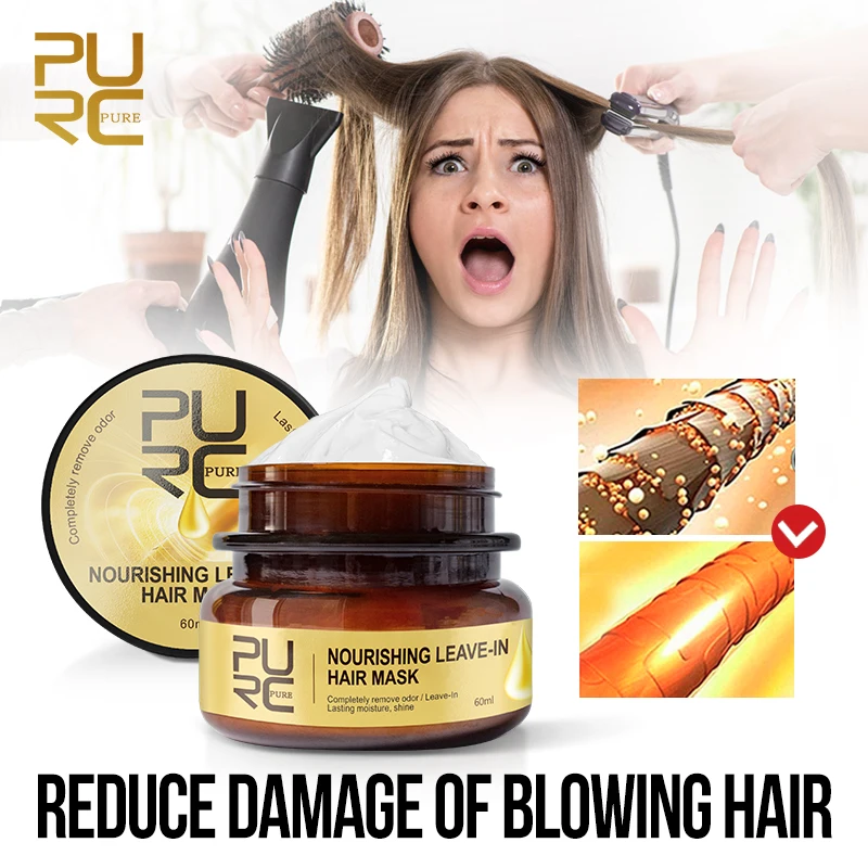 

PURC New Arrival Nourishing Leave-In Hair Mask Completely Remove Odor Lasting Moisture Shine Hair Treatment Conditioner 60ml