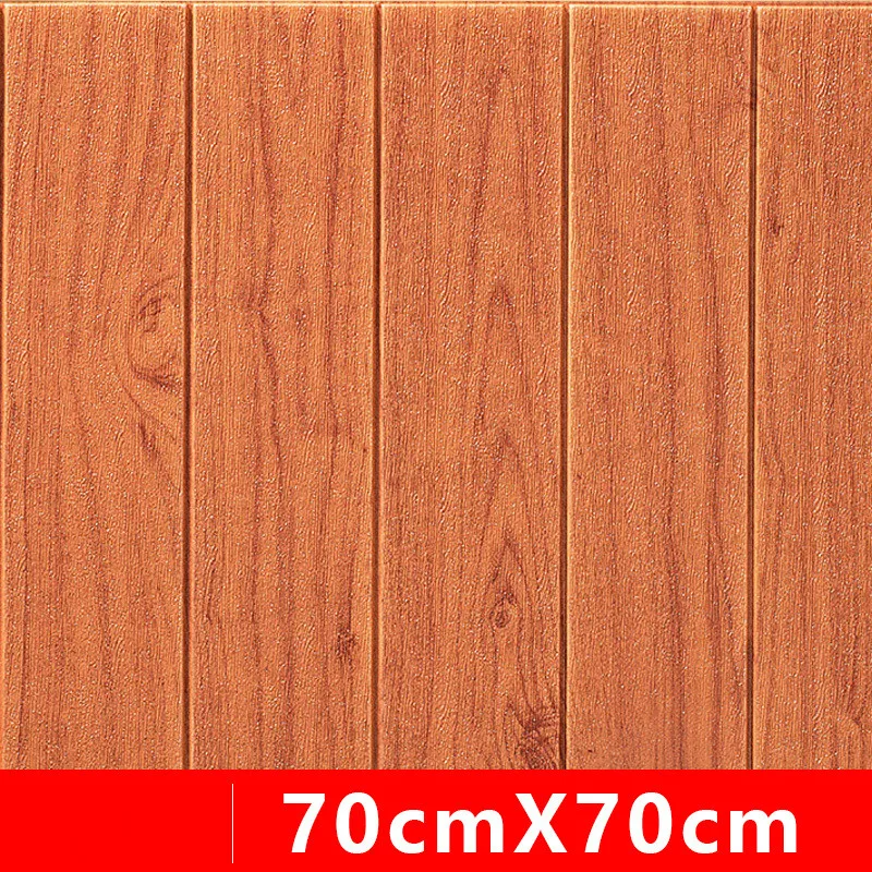 

3D wood Wall Stickers DIY Self Adhensive Decor Foam Waterproof Wall Covering Wallpaper For TV Background Kids Living Room