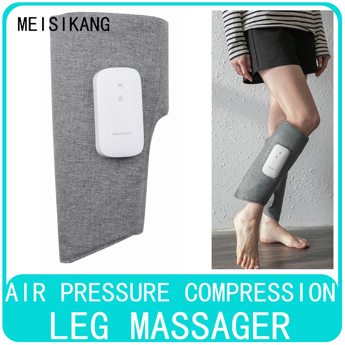 MEISIKANG Air Pressure Foot Leg Calf Relax Compression Massager For Circulation With Heating Muscle Feet Massage Pressotherapy
