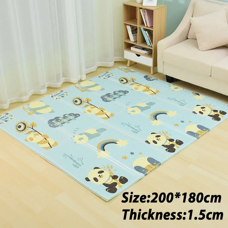 D180x200x1.5 Блестящий детский коврик, детский коврик, детский игровой коврик, 200*180*1 см, пена, XPE, пазл, игровой коврик для младенцев, развивающий мягкий коврик - Цвет: D180x200x1.5