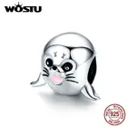 Подвеска для браслета WOSTU, из серебра бусины в форме льва пробы, 100% пробы, 925 пробы, CQC1253