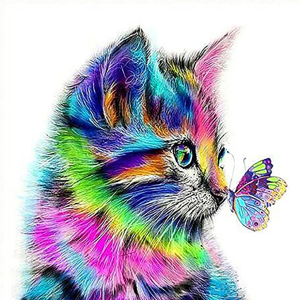 

Набор для вышивки крестиком 11CT с изображением бабочек и кошек