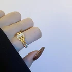 Новые дизайнерские Золотые Регулируемые кольца в форме цепочки с пряжкой для ремня для женщин модные ювелирные изделия для вечеринки для девушек роскошные кольца на палец BFF