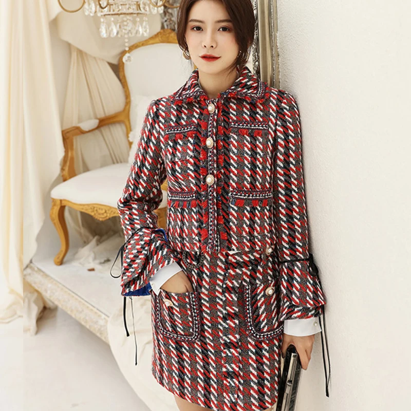 2019 зимняя женская одежда из двух предметов подиумная куртка с расклешенными