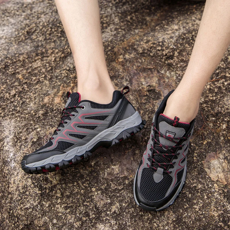 

Men's Hiking Shoes Outdoor Shock Absorption Non-Slip Climbing Shoes Mesh Breathable Sneakers Women Multi-Function Sports Shoes