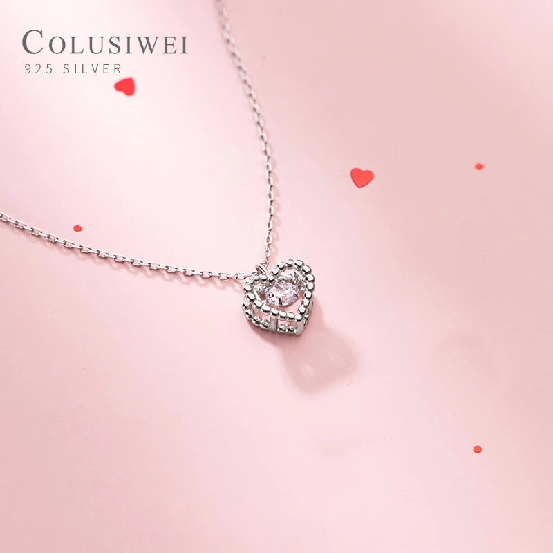 

Colusiwei New 925 Sterling Silver Dazzling AAA Zirconia Romantic Love Hearts Pendant for Women Chain Necklace Fine Jewelry Gift