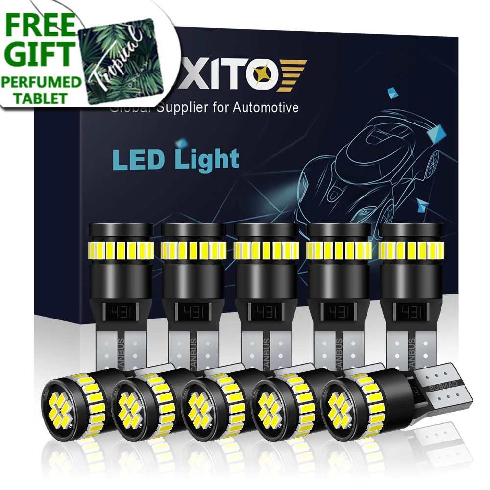 

10x W5W T10 LED Canbus Light Bulbs for BMW Audi Mercedes Car Interior Reading Parking Lights White Blue Red Yellow No Error 12V
