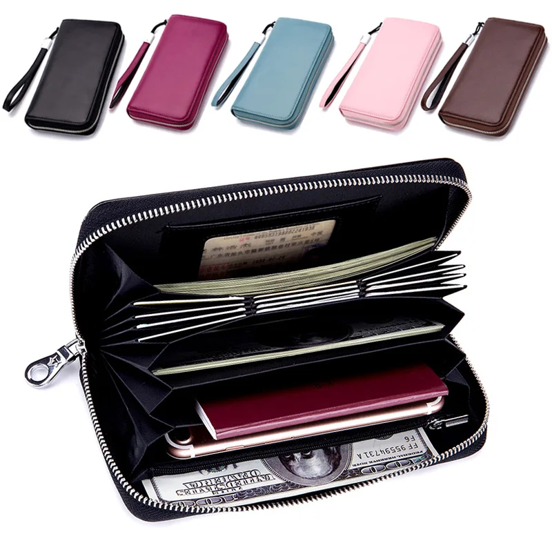 

Многоцветный кожаные кошельки для женщин женская обувь на застежке Молнии Сумочка Большой Ёмкость мобильный телефон сцепления Кошелек для...