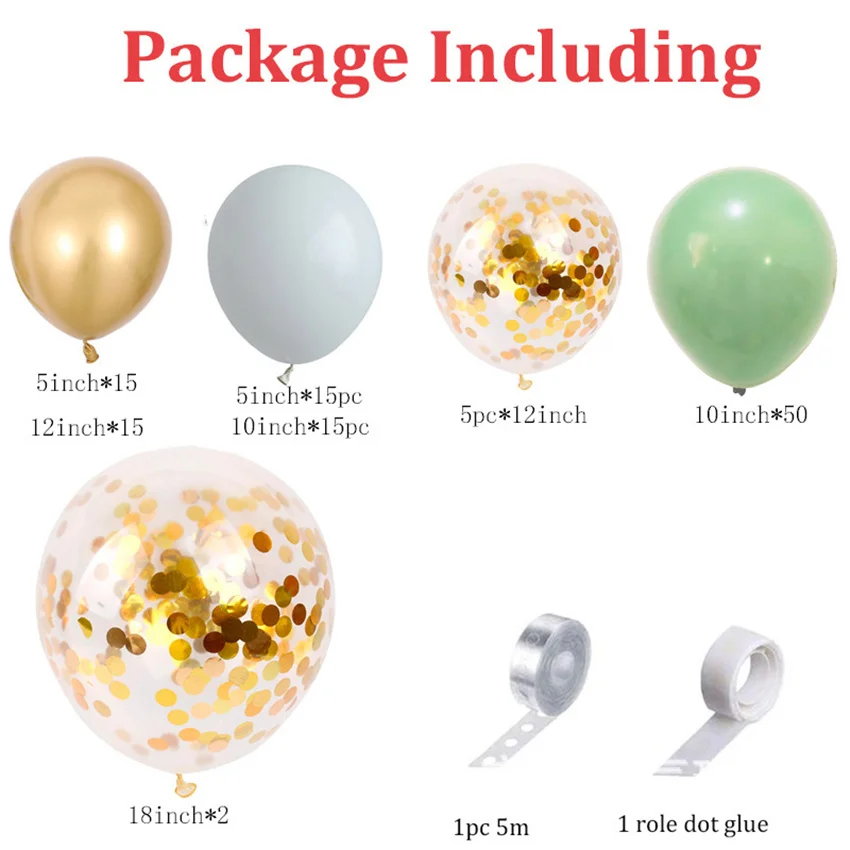 

102Pcs Rose Gold Balloon Set Colorful Metallic Birthday Party Wedding Decoration Anniversary Globals Party Supplies