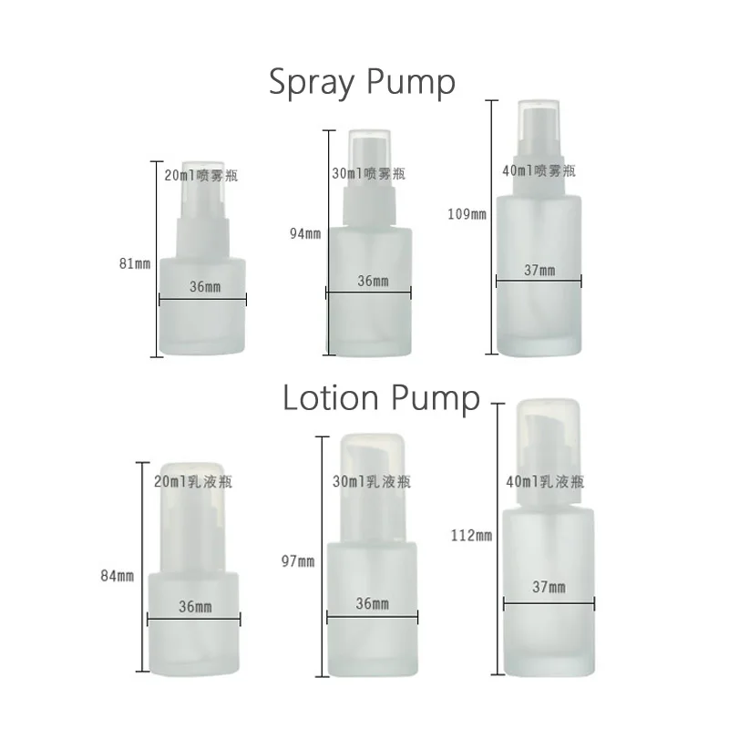 20pcs 20ml 30ml 40ml Empty Frosted Perfume Spray Glass Bottle Transparent Frosting Refillable Cream Cosmetic Container | Красота и