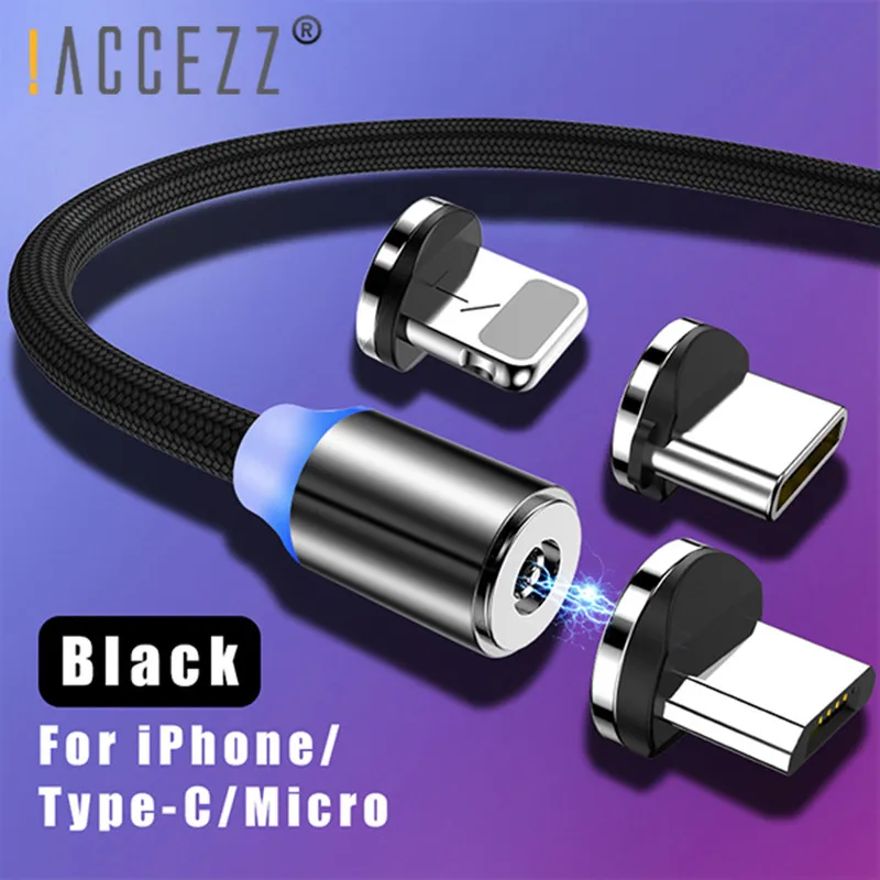 ! Магнитный кабель ACCEZZ Micro USB Type C шнур зарядного устройства для iPhone 12 11 Pro XS MAX XR 8 Huawei