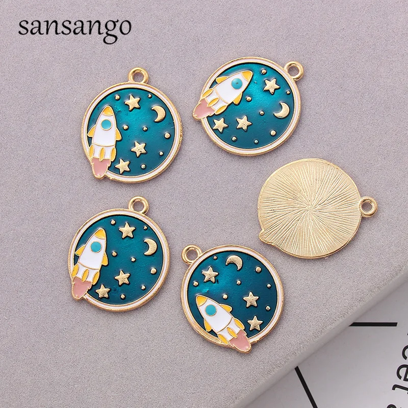 

Mixed Styles Enamel Charms Stars Planet Astronaut Pendants DIY Jewelry Making For Necklace Charm Bracelet Handmade Accessaries