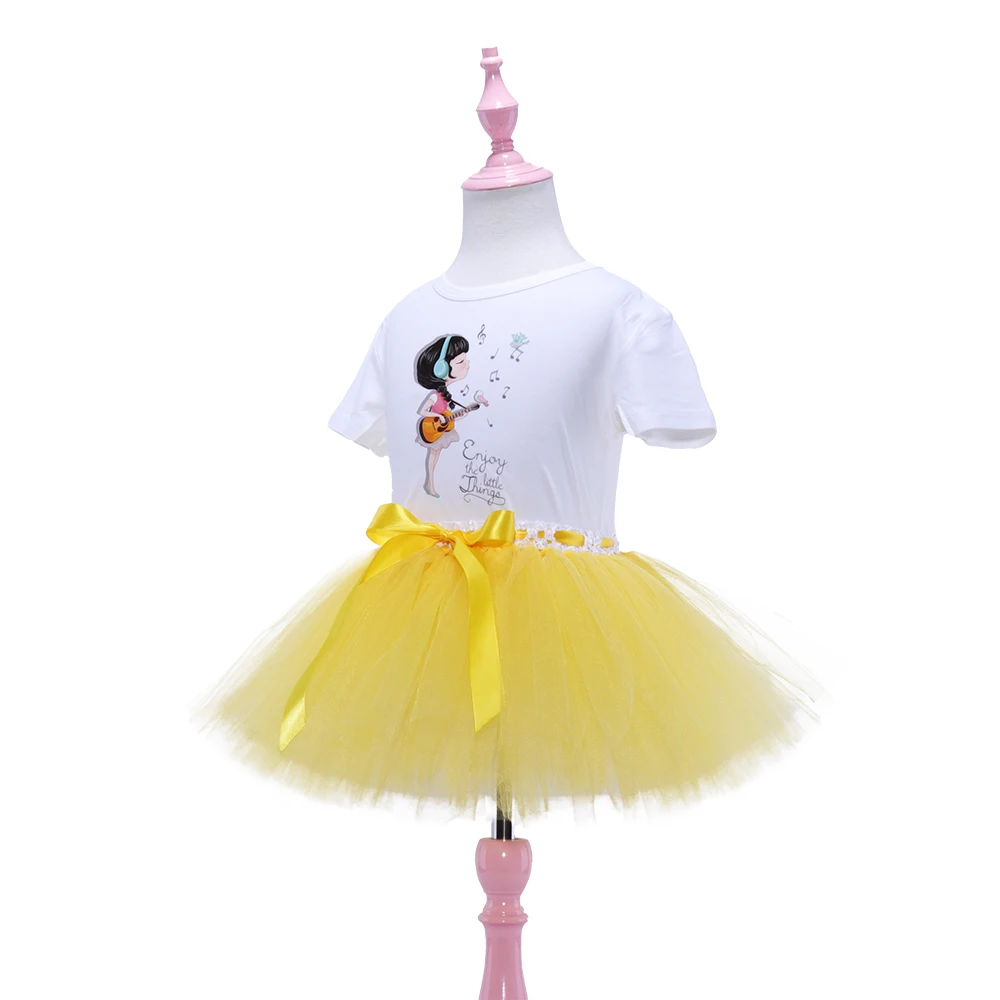 Юбка Тюлевая короткая для девочек-подростков юбка-пачка танцев белая желтая