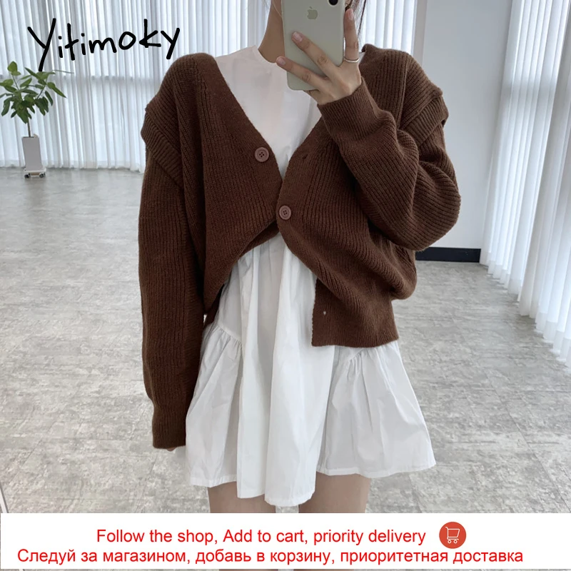 

Yitimoky Party White Dress for Women Mini Dresses Plus Size Puff Sleeve O-Neck A-line Casual New Fashion Clothes Spring 2021