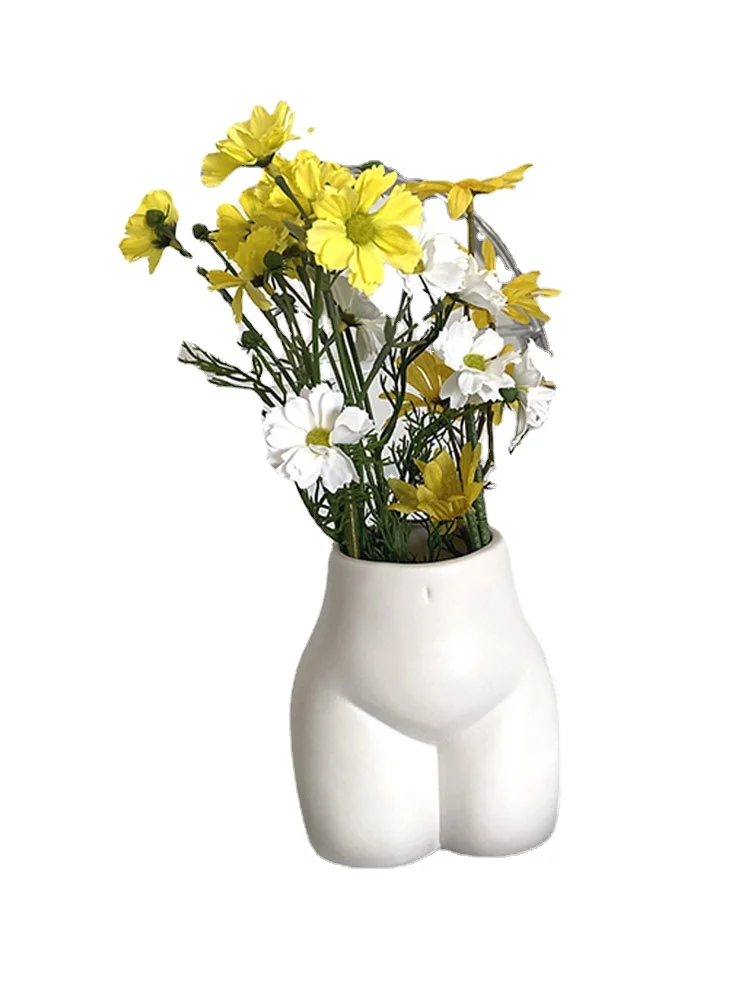 

Креативная керамическая абстрактная ваза с человеческим телом, поделки для гостиной, кабинета, настольная Цветочная композиция, ваза средн...