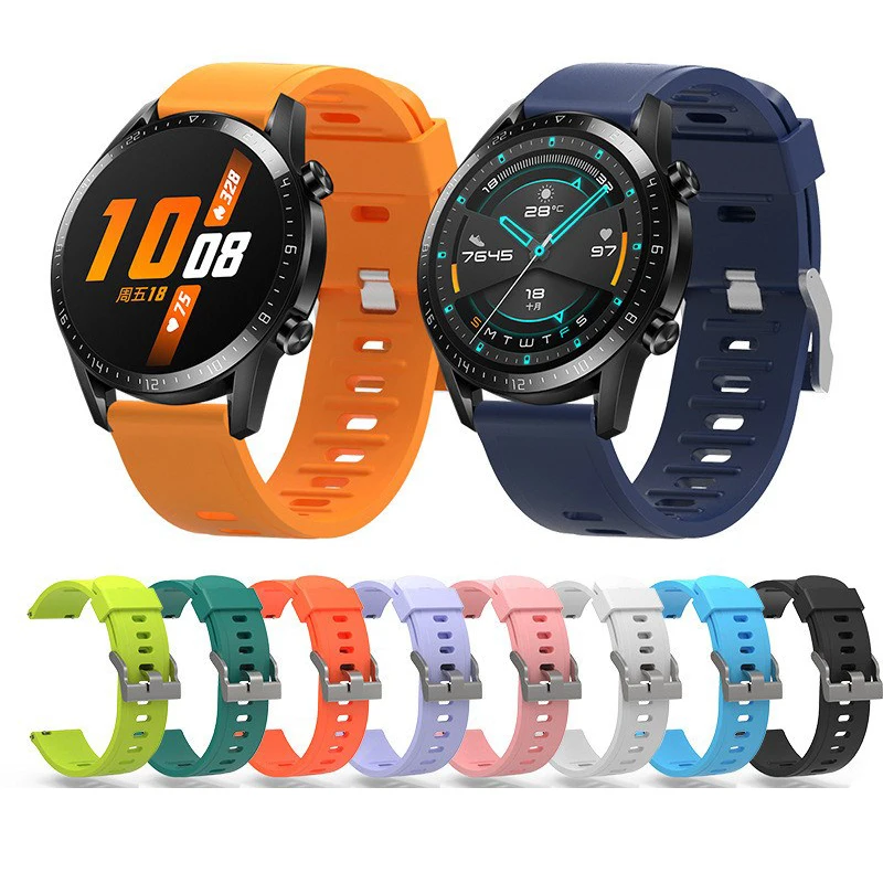 Ремешок силиконовый для Samsung Galaxy Watch 42 мм Active 2 40 44 Gear S2 мягкий спортивный браслет