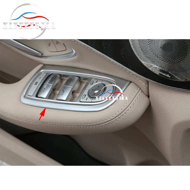 

For Mercedes-Benz C Class W205 15-19 GLC X253 16-19 4x Chrome Interior Door Armrest Cover Trim