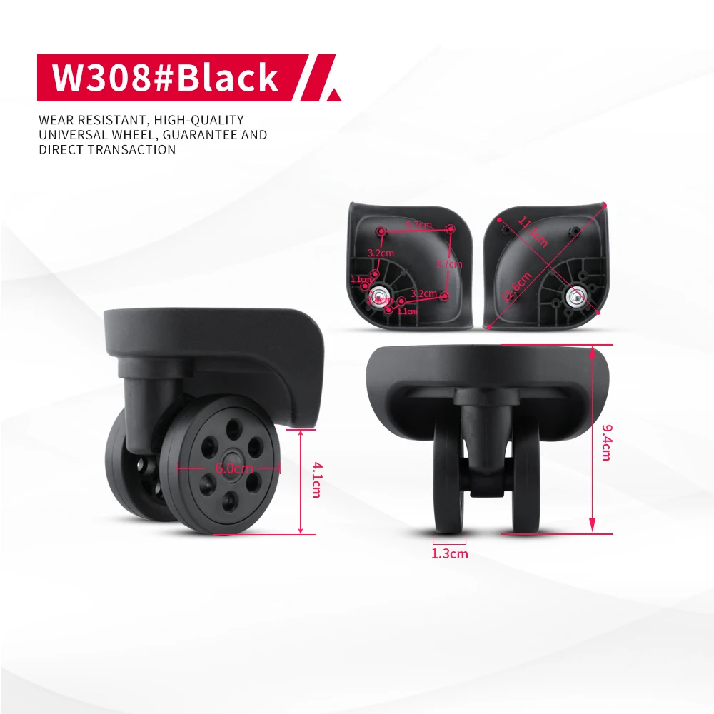 DILONG W308 Wheels Suitable For Suitcases Luggage Universal Casters Accessories Practical Rubber Durable Silent Colored Rollers
