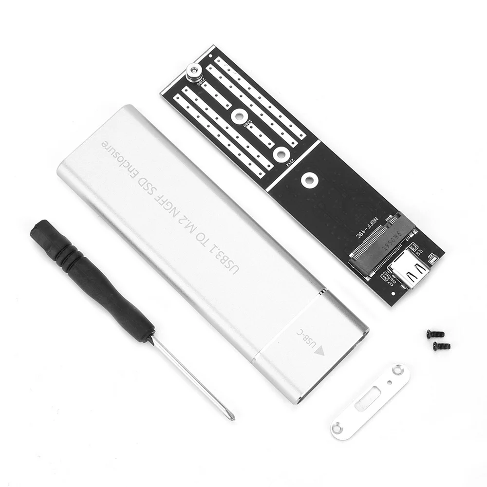 USB 3.1 to M.2 NGFF SSD Enclosure B Key SATA for Type C Adapter case Support 22x30mm 22x42mm 22x60mm 22x80mm | Компьютеры и офис