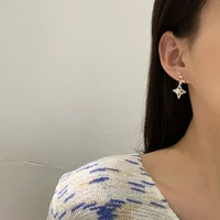 s925 needle fashion jewelry star earrings 2021 new design single simulated pearl high quality crystal earrings for girl gifts