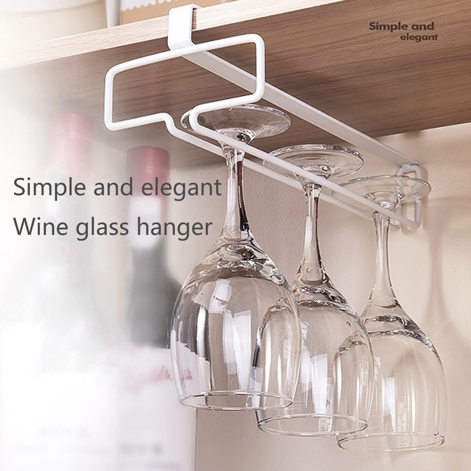 Iron Wine Rack Glass Holder Hanging Bar Hanger Shelf Stainle