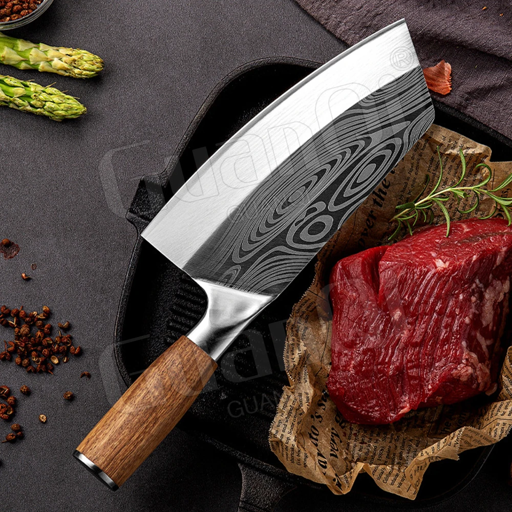 Нержавеющая сталь Кухня мясной нож шеф-повара измельчения тесак Razor Sharp высокая