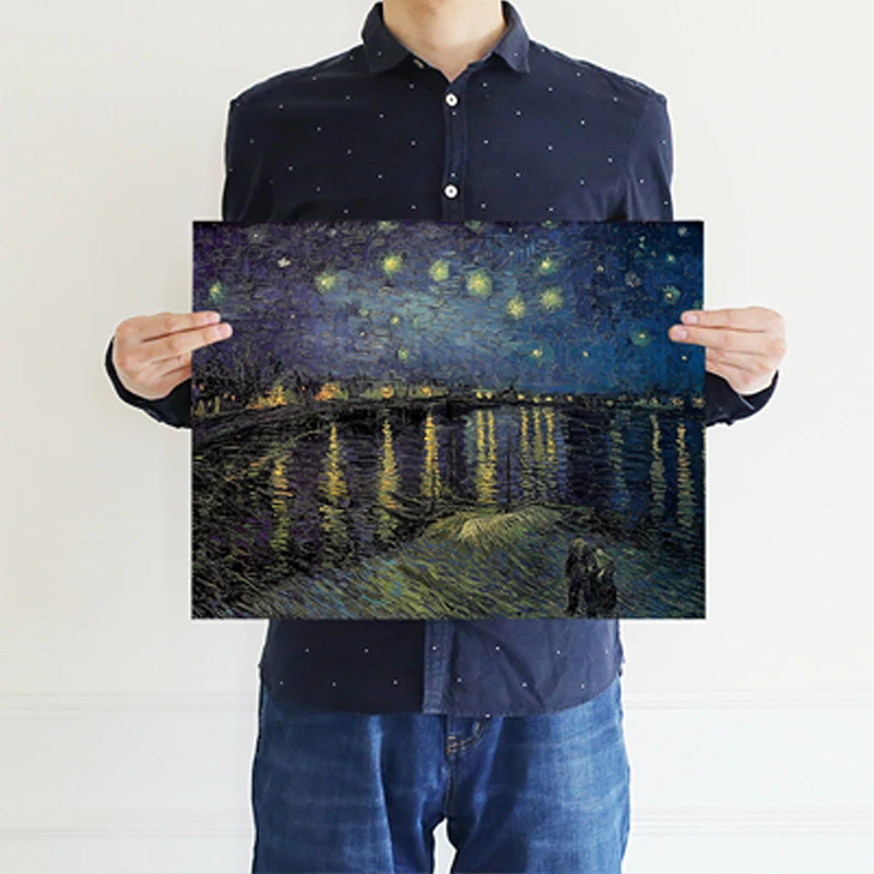 Классический известный Ван Гог &quotЗвездное небо&quot на Рона река Gtr автомобиль