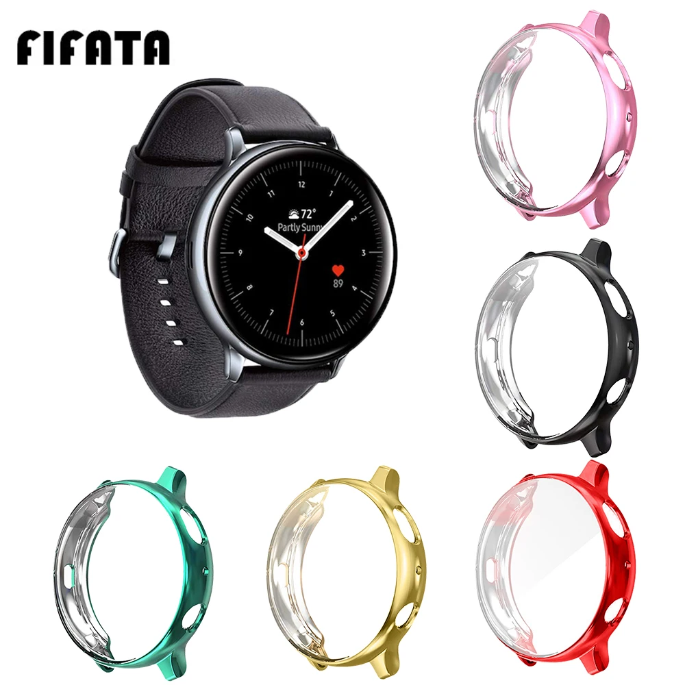 

FIFATA For Samsung Galaxy Active 2 40MM/44MM Smart Watch Soft Silicone Plating Full Protector Case Replacement Watch Case Cover