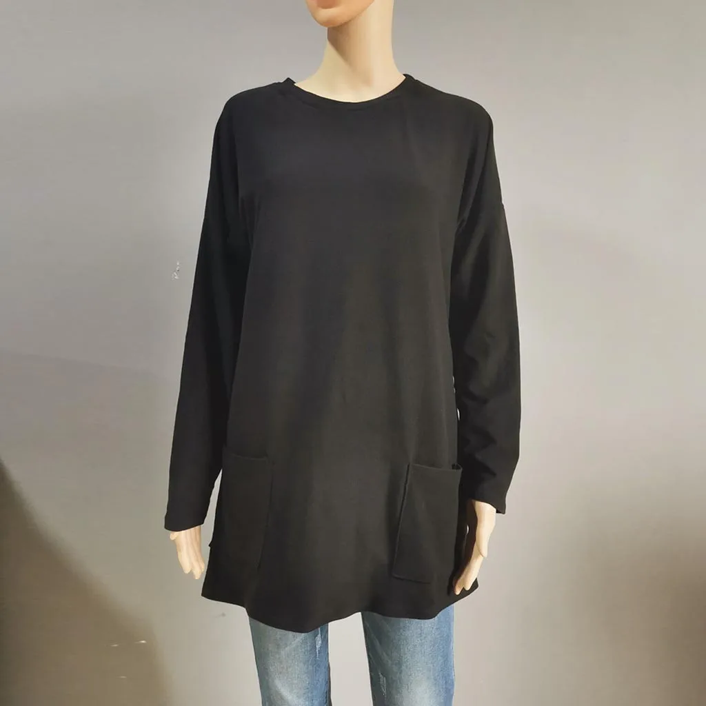 Новинка зимние теплые женские топы рубашки повседневная одежда с круглым