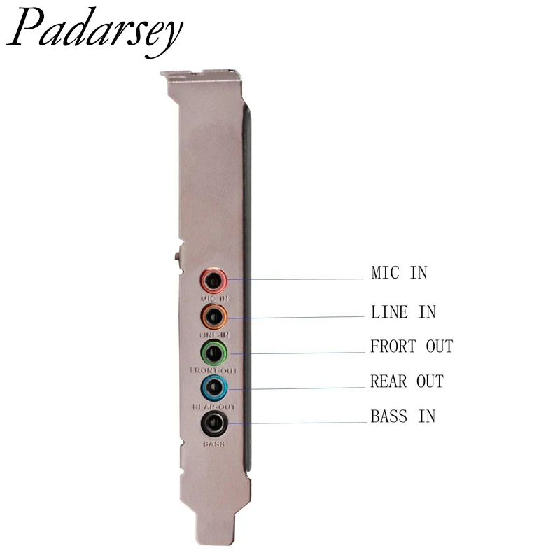 Звуковая карта Padarsey PCIe 5 1 внутренняя для ПК Windows 7 3D стерео PCI-e аудио CMI8738 чип 32/64 бит
