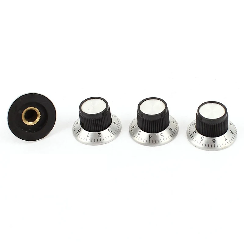 

Quality 4 x potentiometer Pot metal knob with 0-9 turntable for 6mm shaft knob