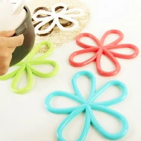 6pcs silicone flower coaster kitchen placemat dining table mat insulated plastic cup coaster diy crafts table decoration