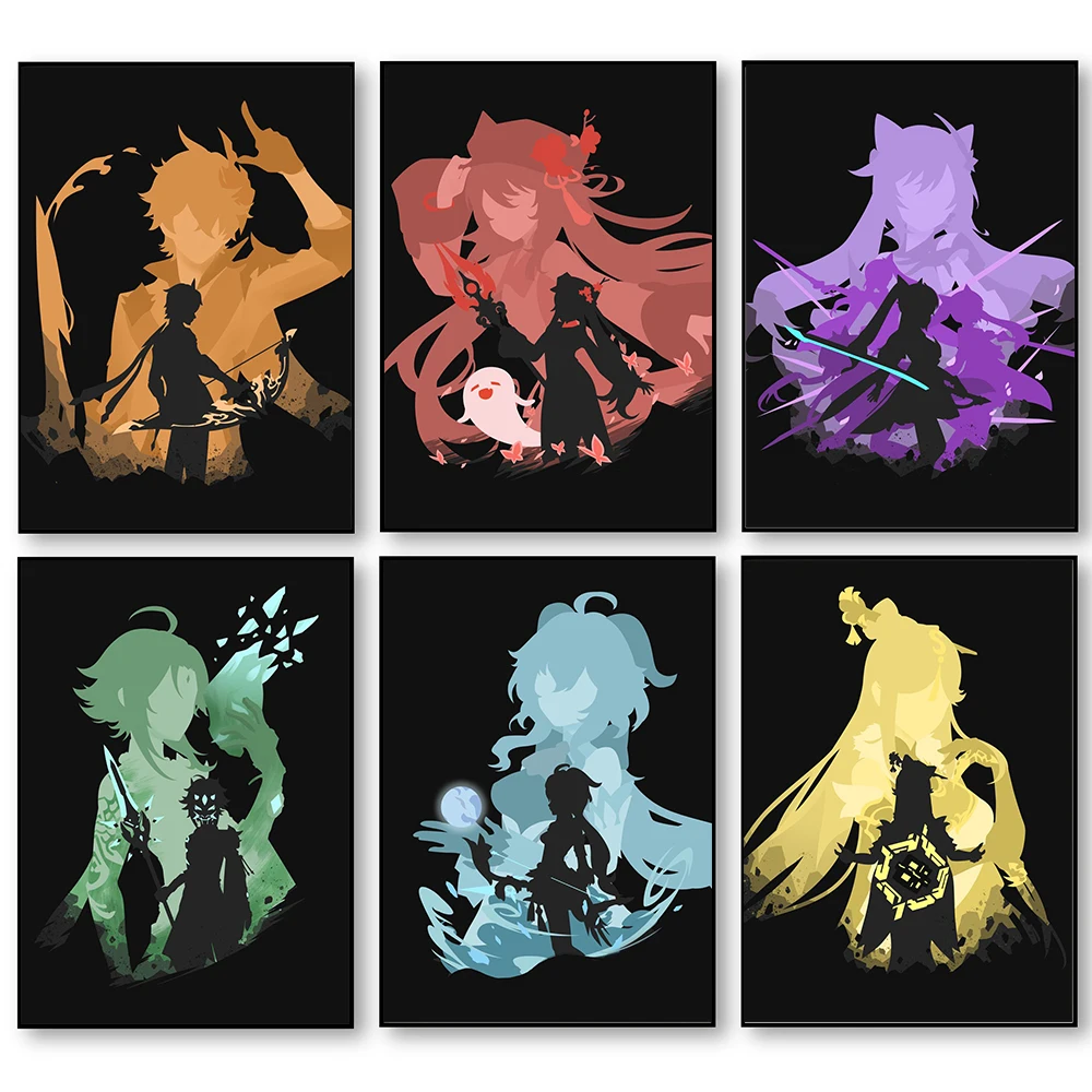 

Постер и принты игры Genshin Impact, аниме, холст, живопись, настенные картины, фрески, Декор для дома, детской комнаты, без рамки