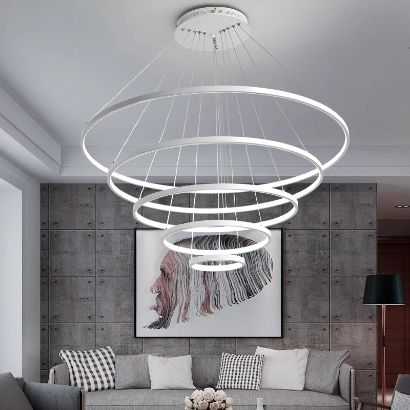

Современная светодиодная потолочная люстра, круглая лампа из кованого железа, украшение для гостиной, спальни, столовой