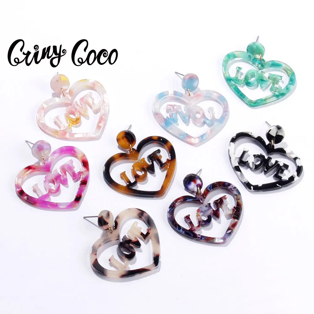 

Cring Coco 2021 Heart-Shaped Love Acetic Acid Plate Earrings Designed Women Creative Simple New High Temperament Fashion Gifts