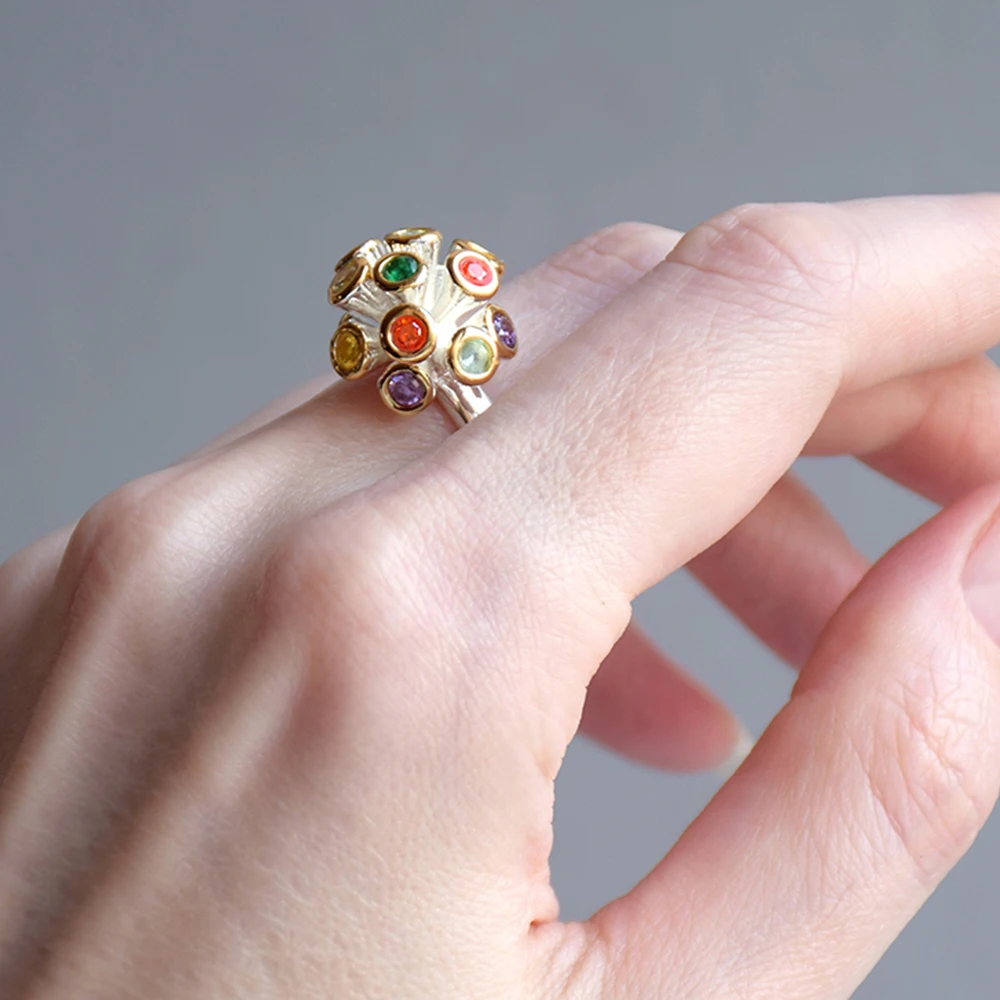 Очень милое красочное кристаллическое кольцо ювелирные украшения для девочек