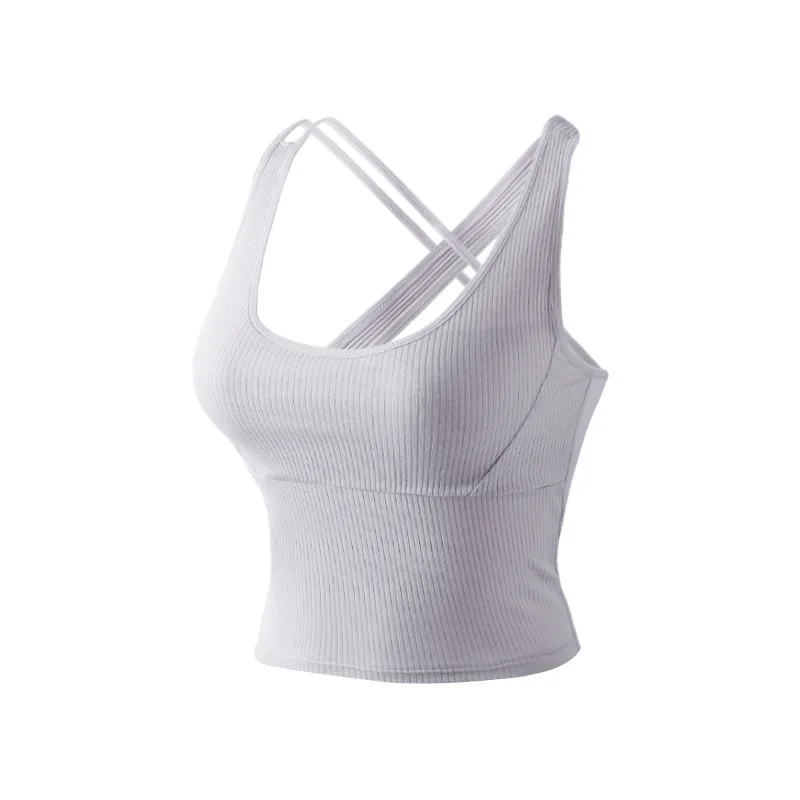 

The new threaded cross-shoulder straps slim-fitting no steel ring anti-glare student camisole MZ21