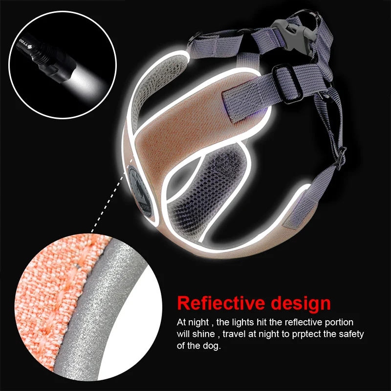 Не тянущаяся Спортивная шлейка для собак светоотражающая безопасная X типа