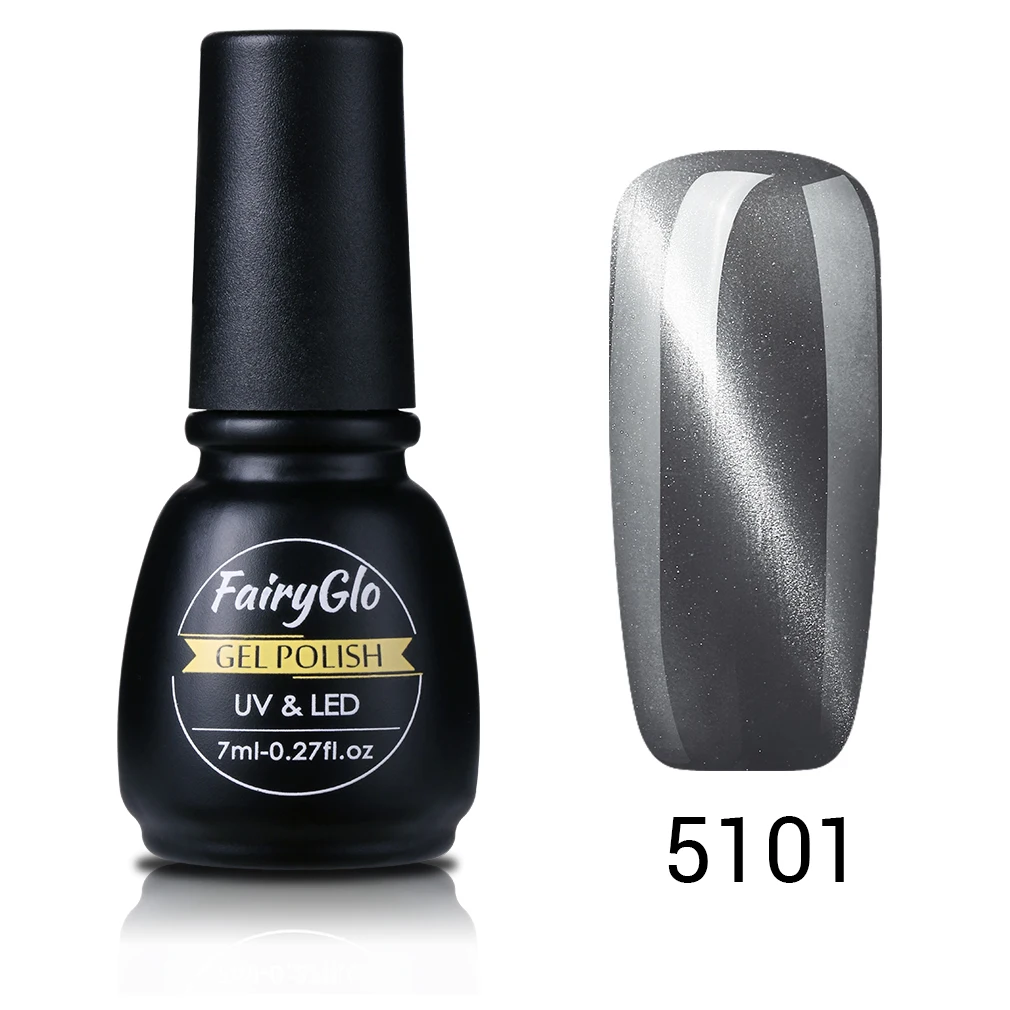 FairyGlo 7 мл Серый Солнцезащитные очки &quotкошачий глаз&quot УФ гель лак для ногтей