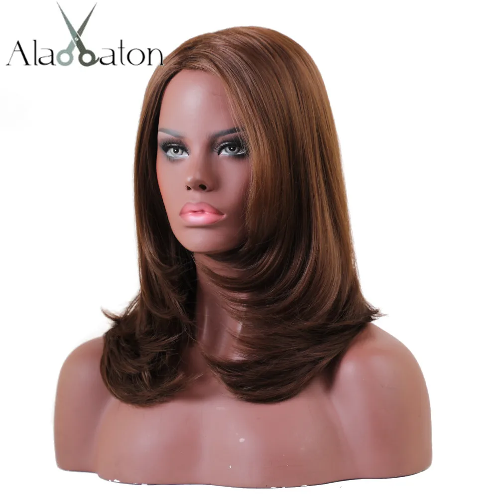 ALAN EATON темно коричневые парики женские Синтетические Полные 12 дюймов средний