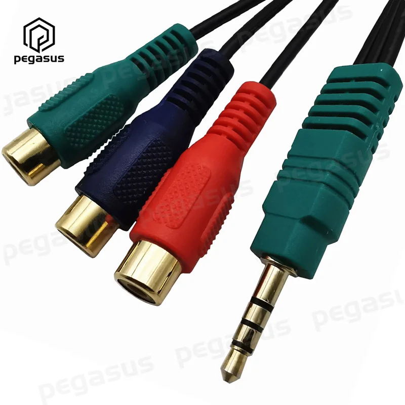 25 см позолоченный DC мм 3RCA компонентный видео RGB адаптер CBF сигнальный кабель для