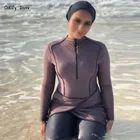 Женский Мусульманский купальник большого размера 2021, скромная одежда из Буркини, мусульманский хиджаб мусульманского стиля из 3 предметов, купальники с полным покрытием