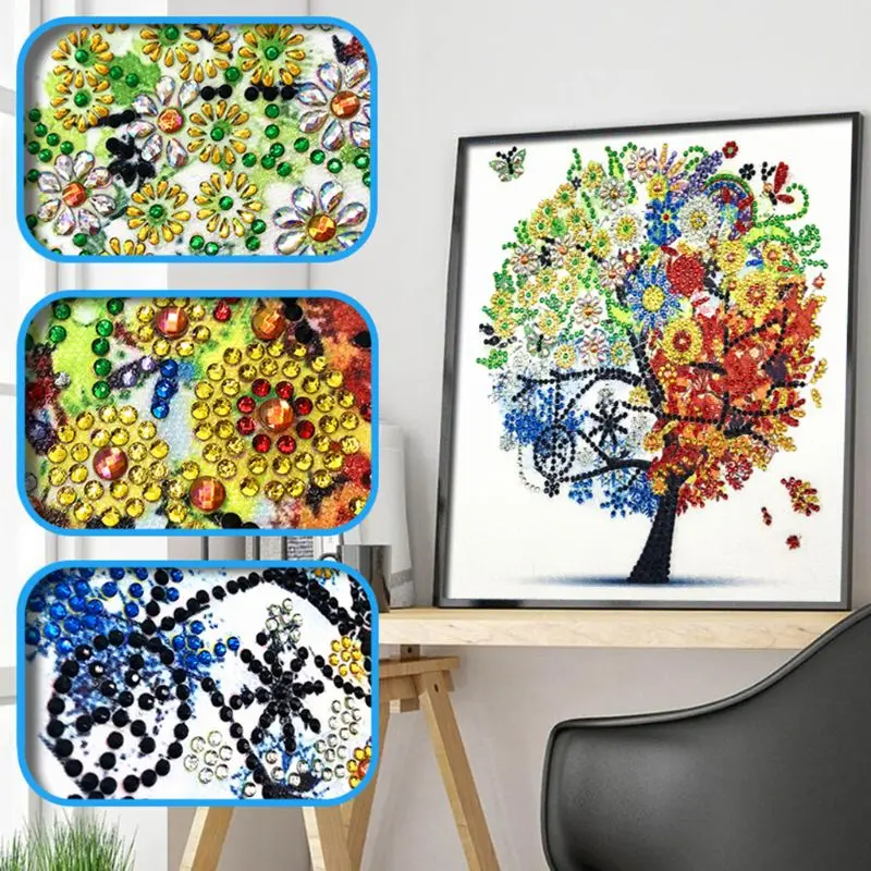 Four Season Tree 5D Special Shaped Diamond Painting Embroidery Needlework Rhinestone Crystal Cross Craft Stitch Kit DIY | Дом и сад