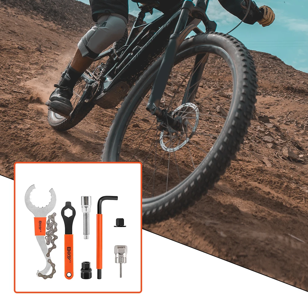 

7pcs Bike Tool Kit Bicycle Crank Removal Repair Universal Manual Metal Cycling Bottom Bracket Remover Portable Durable Gift