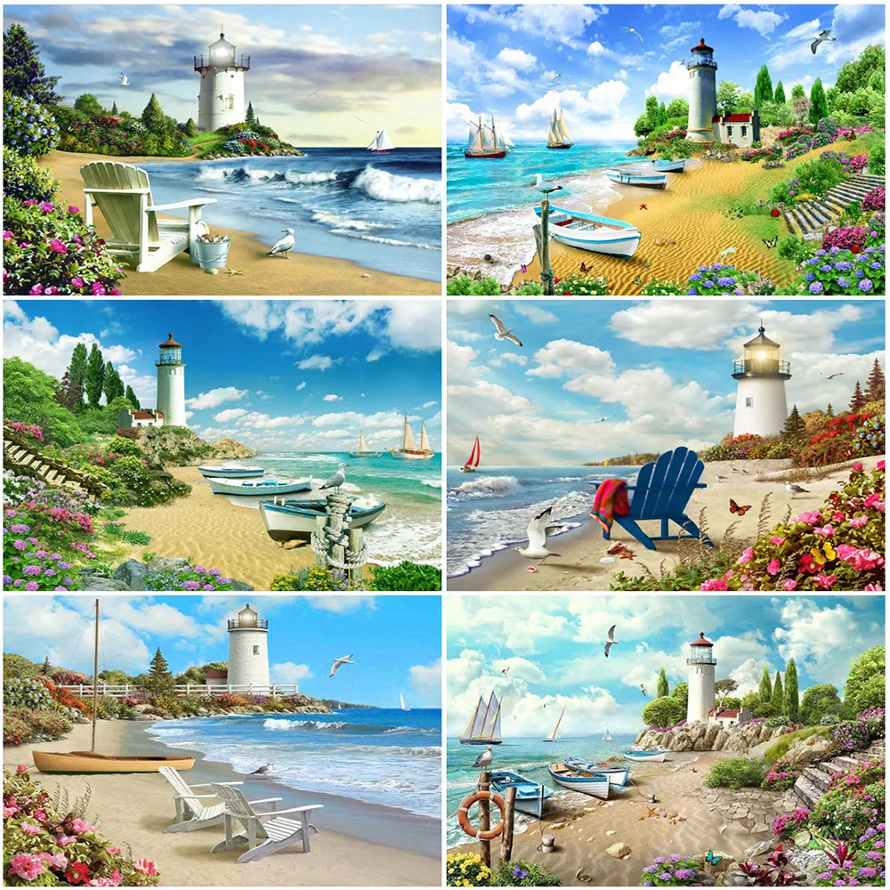 PDMDOG алмазная живопись Маяк набор для рукоделия 5D вышивка садовый пейзаж полный