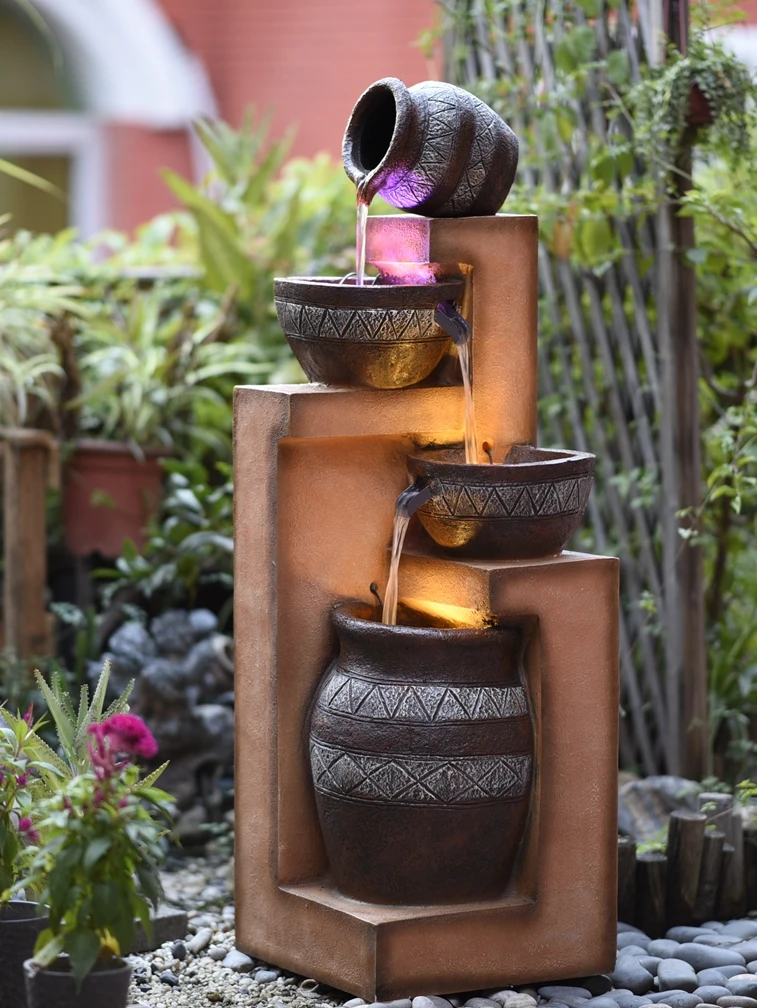 Большой Каскадный водяной фонтан садовый Терракотовая рыба пруд водопад подача