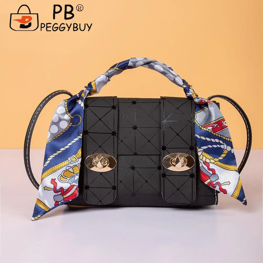 

Модные женские сумки с верхней ручкой, шелковый шарф, кошелек с клапаном с геометрическим тиснением, сумка-мессенджер на плечо для покупок