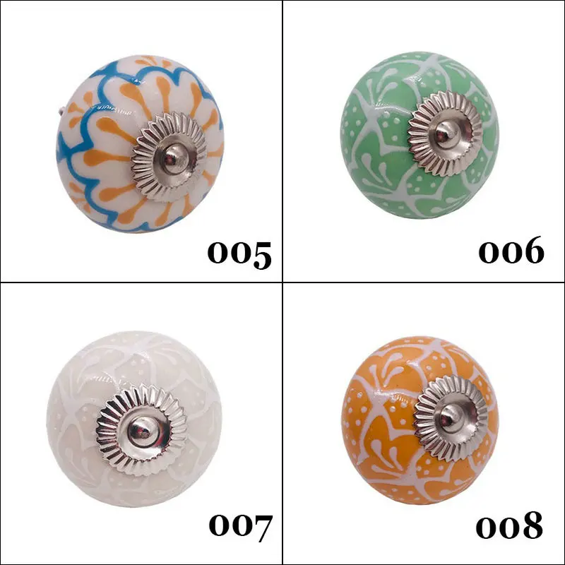 Винтажные европейские керамические ручки разноцветные фарфоровые для детской