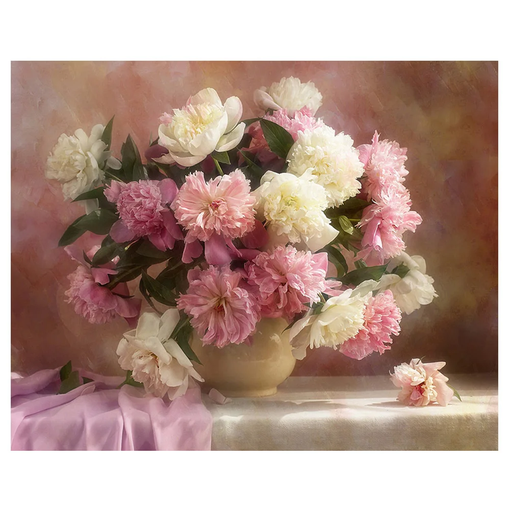 Алмазная картина Daimond 3D Розовая роза 100% 5D алмазная живопись ваза мозаика стразы